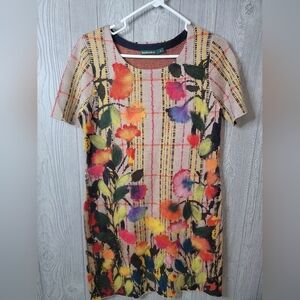 Troubadour By Anthroplogie Colorful‎ Floral Short Sleeve Dress